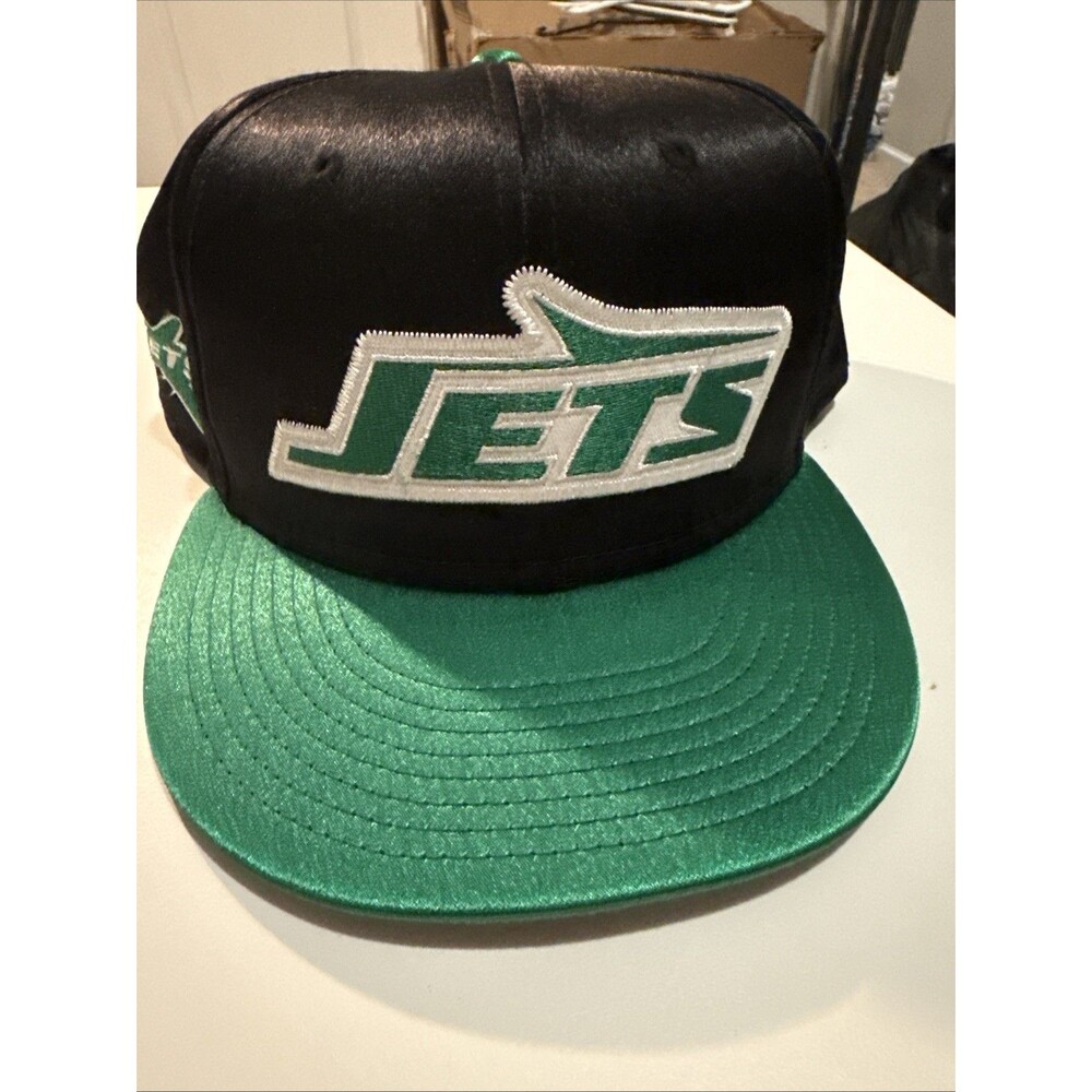 New Era New York Jets 5950 Fitted Hat NFL Basic Black Green Retro Logo Cap